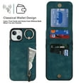 thumbnail image 3 of Nalacover for iPhone 14 Plus, Wallet with RFID Credit Card Holder and Zipper Pocket,Drop Protection Flip Cover Ring Holder Kickstand with Double Magnetic Clasp For iPhone 14 Plus, Blue, 3 of 12