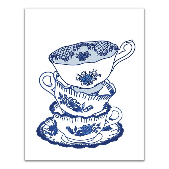 Creative Products Tea Cups Stacked 11 x 14 Canvas Wall Art