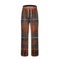 thumbnail image 3 of Brondbend Pants Men Casual Mens Pants Straight Fit Elastic High Waist Drawstring Pocket Trousers Print Leisure Loose Trousers Workout Fall Winter Pants Orange, 3 of 4