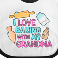 thumbnail image 4 of Inktastic I Love Baking with My Grandma Girls Baby Bib, 4 of 4