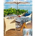 thumbnail image 5 of Outdoor Tablecloth with Umbrella Hole for Patio/Picnic/Party/Camping, Christmas Cow Waterproof Table Cloth Rectangle Table Cover Washable, Winter Oil Painting Cattle Pine Trees Berry (60"x 120"), 5 of 7