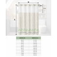thumbnail image 6 of No Hook Shower Curtain with Snap in Liner, Linen Green Plant Vine Flower Pattern Hotel Shower Curtains for Bathroom, Washable Shower Curtain Liner Set with Mesh Top Window, 72"x84", 6 of 6
