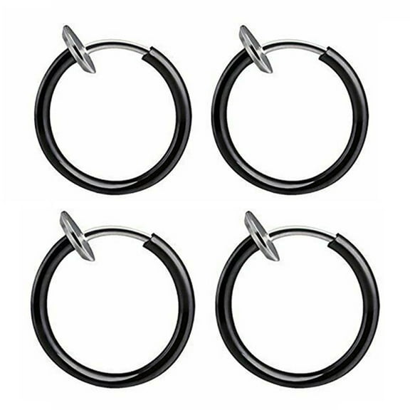 Retractable Earrings No Need Piercing Men Women Classic -hop Hoop Earrings