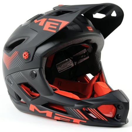 MET Parachute MTB  Full  Face  Helmet Matte Black Red 