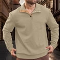 thumbnail image 5 of Blekii Men's Jacquard Knit Sweatshirt, Button Detail Stand Collar Pullover, Textured Pattern Long Sleeve Top, Smart Casual Layer for Spring/Fall, Lightweight And Breathable, Stylish, 5 of 5