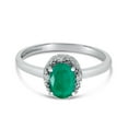 thumbnail image 6 of 10k White Gold Oval Emerald And Diamond Ring, 6 of 6
