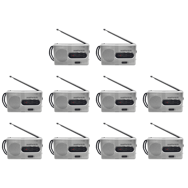 10uds. Mini Radio portátil AM FM Radio antena telescópica Radio estéreo al aire libre