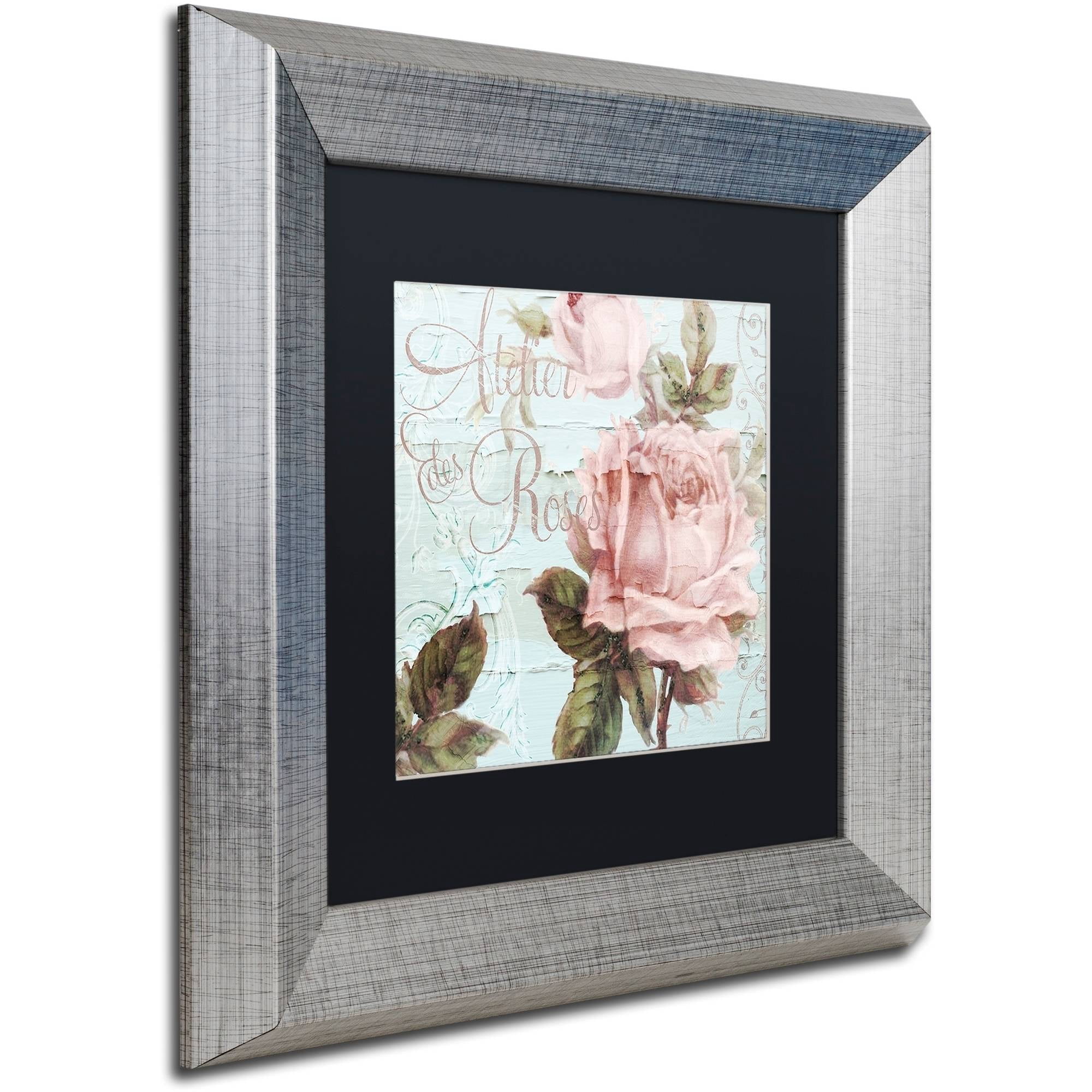 Trademark Fine Art "Atelier De Roses" Canvas Art by Color Bakery Black Matte, Silver Frame