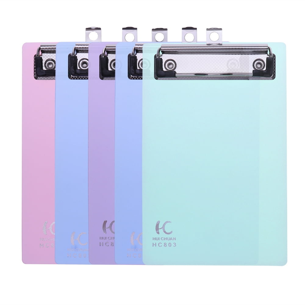 OUNONA 5 Pack Mini Transparent Clipboard Tiny A6 Clip Boards Colourful Plastic Clipboard Memo