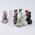 thumbnail image 3 of HOOUN 1.5" Natural Crystal Snake Carved Quartz Stone Serpent Rock Healing Reiki Decor-Moss Agate-1PC (Random Pick), 3 of 9