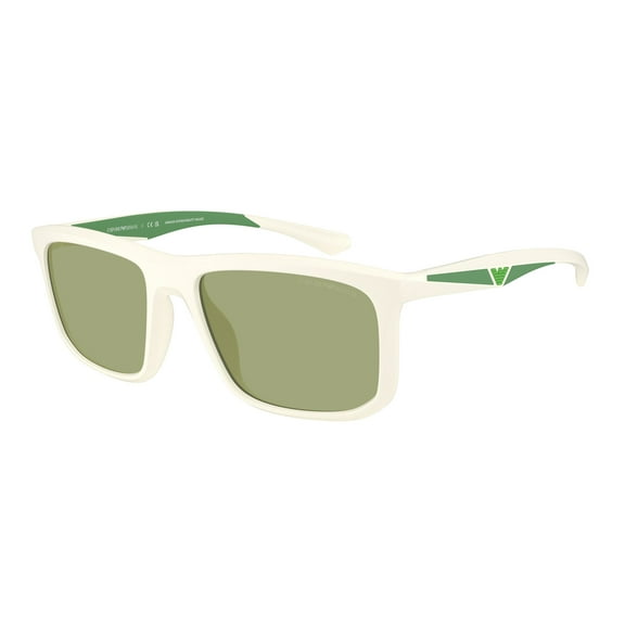 EMPORIO ARMANI EA4234U 618782 Matte White Green 57 mm Men's Sunglasses