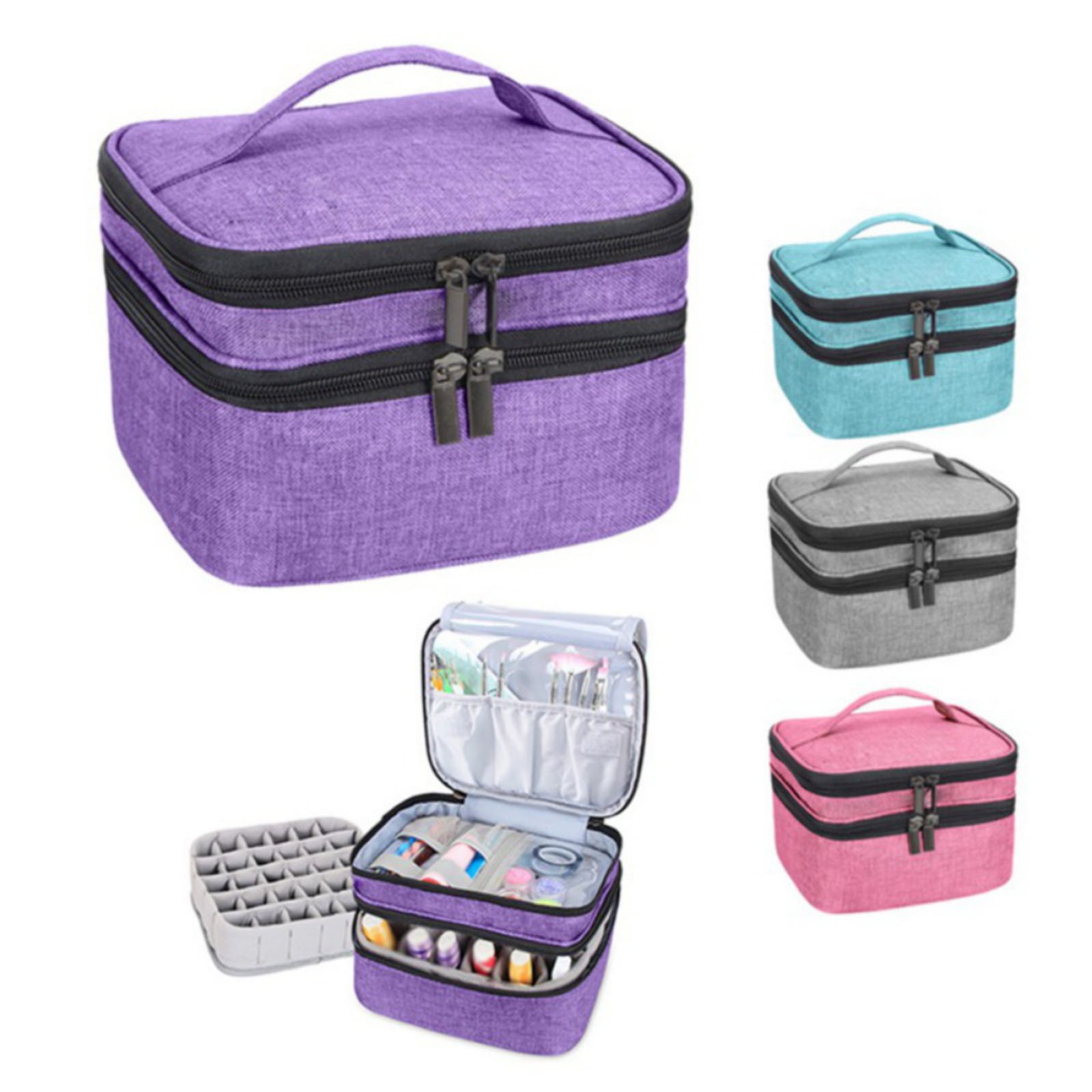 koffer avontuur Verspilling Nail Polish Organizer Bag with Handles Travel Case Portable Storage Bag for  Manicure Set - Holds 30 Bottles(15ml - 0.5 fl.oz) - Walmart.com