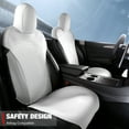 thumbnail image 6 of Ikon Motorsports Seat Cover Cushions Compatible With 2017-2023 Tesla Model 3, V1 Style White Suede Leather 1st 2nd Row 5-Seat Seat Cover Cushion Protectors, 6 of 9