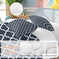 thumbnail image 3 of Navy Blue Morocco Bedding 3 Piece Duvet Cover Set Twin Size, Modern Farmhouse Minimalist Plaid Soft Microfiber Comforter Cover with Zipper Closure & Pillowcases, Wrinkle & FadeResistant Quilt Cover, 3 of 9