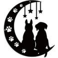 thumbnail image 2 of Dog Moon Metal Wall Art Decor Matte Style Wall Hanging Decor Silhouette Wall Art for Home Garden Hotel Office Wall Festival Decoration Gift 10.51×11.8 Inch, 2 of 8