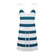 thumbnail image 5 of Qiylii Striped Tie-up Color Block V-neck Dress with Drawstring, Pockets, 5 of 9