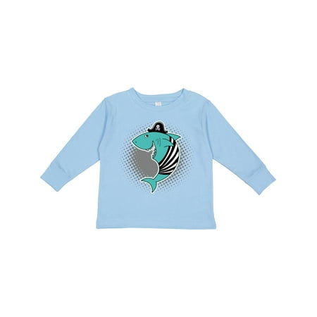 

Inktastic Shark Pirate Funny Gift Toddler Boy or Toddler Girl Long Sleeve T-Shirt