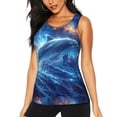 thumbnail image 1 of Balery Beautiful Ocean Dolphin Camiseta sin mangas estampada ligera para mujer, tops de entrenamiento sin mangas, camisetas de yoga transpirables de secado rápido.-Medium, 1 of 7