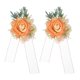 thumbnail image 1 of Uxcell 2 Pcs Corsage de Muñeca de Flores Naranja Claro, Pulseras de Flores Artificiales para Boda Novia Novio Ceremonia Aniversario Baile Fiesta, 1 of 6