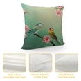 thumbnail image 4 of Creowell Cherry Blossoms Throw Pillow Covers Bird Spring Blooming Flowers Sakura Green Background Square Pillowcases for Home Decor Sofa Car Bedroom Pillow case White, 4 of 5