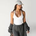 thumbnail image 2 of LYMAYTER‌ Women's Ribbed Scoop Neck Tank Tops Low Cut Sleeveless Casual Stretch Basic Summer Tee‌ XS-XL, 2 of 10