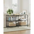 thumbnail image 3 of VASAGLE 51.2 Inch Console Table with 3 Shelves, Sofa Table, Entryway Table Tempered Glass Shelf for Entryway Living Room Bedroom Classic Black and Slate Gray, 3 of 6