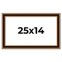 25x14 Frame Gold Brown Plein Air Vintage Solid Wood Picture Frame | 1.75 Inches Moulding Width |