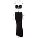 thumbnail image 1 of Zoctuo Pure Color Chain Halter Bandage Long Sleeves Backless Revealing Slim Maxi Dress 2022 Fall Women Fashion Elegant Y2KL Gao Jinjia LED, 1 of 2