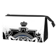 OWNTA Black King Tiger Pattern Makeup Organizer Travel Pouch: Lightweight Microfiber Leather Cosmetic Bag