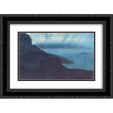 Nicholas Roerich 2x Matted 24x20 Black Ornate Framed Art Print 'Monhegan (Shining of night)'