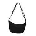 thumbnail image 2 of Bolso de hombro de lona para mujer, estilo informal, con correa ajustable para el hombro negro, 2 of 7