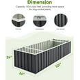 thumbnail image 4 of KING BIRD 101"x 36"x 24" Galvanized Raised Garden Bed, DIY Heightened Steel Metal Planter Kit Box Large Raised Bed Kit, Dark Grey, 4 of 8