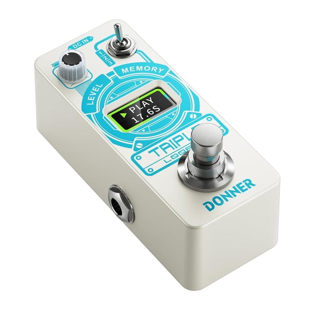 Pedal de Guitarra Donner Negro Triple Looper con 90 Minutos de Bucle y Overdubs Ilimitados