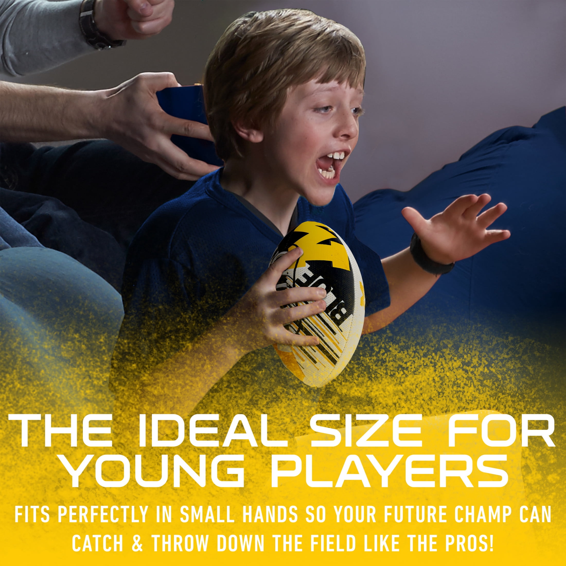 NCAA Michigan Wolverines Football - Youth Mini Football - 8.5" Football- SPACELACE Easy Grip Texture- Perfect for Kids !