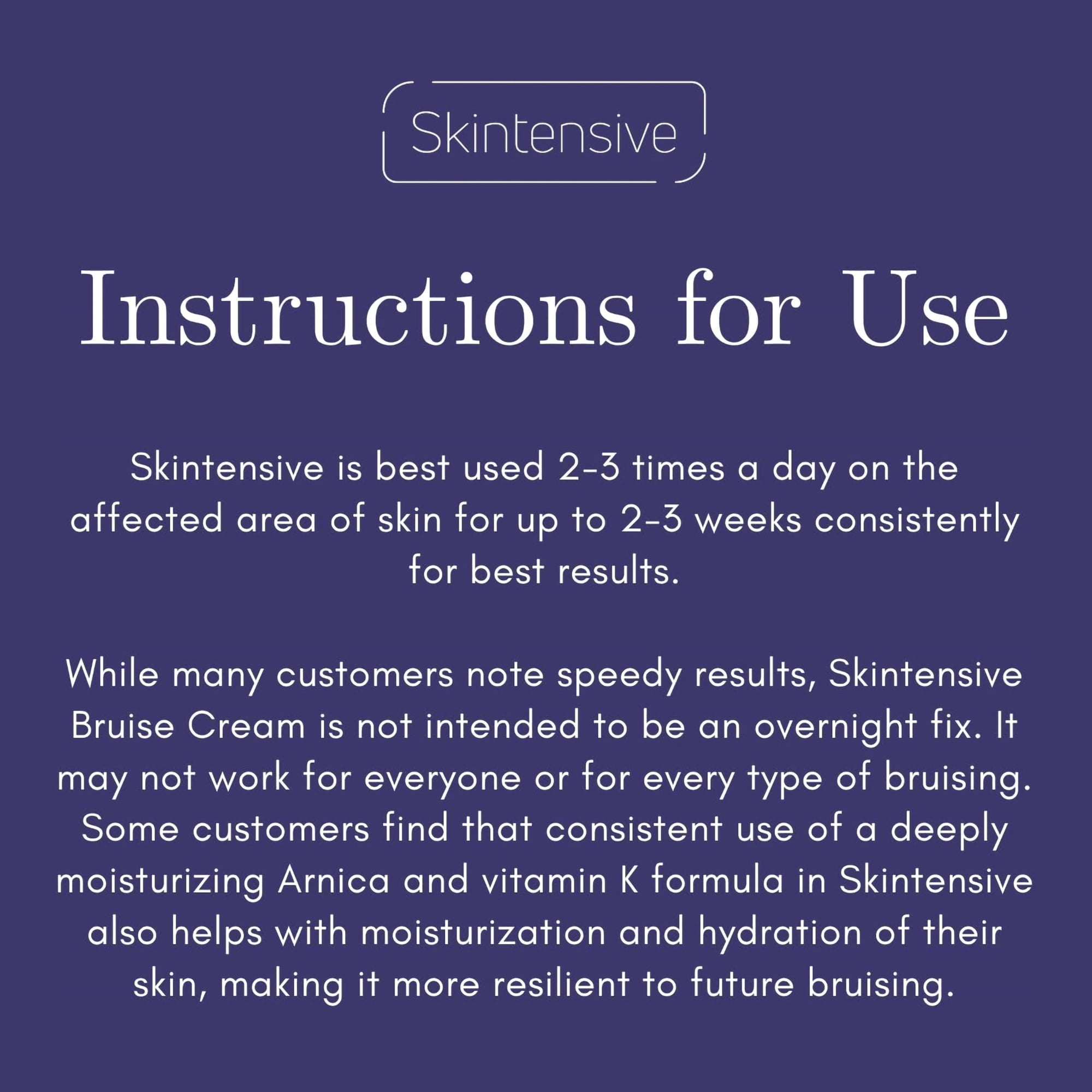 SKINTENSIVE Arnica Bruise Cream for Thin Skin – Vitamin K Cream for Bruises & Skin Discoloration, Moisturizing Arnica Cream for Seniors, Non-Greasy Formula, 4 Oz