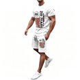 thumbnail image 4 of VeFlora Men's 250 Years USA 2 Piece Outfit Set, Patriotic Graphic T-Shirt + Drawstring Shorts, 4th of July Summer Casual Wear for Daily, Vacation & Party(White/M), 4 of 4