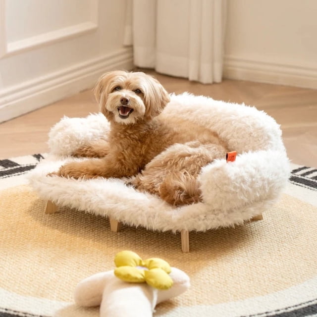 Wewoofun Wooden Pet Bed Dog Nest Cats Dog Beds Luxury Cat Bed Pets Safety Sleeping Bed for Small Medium Dogs ShopWise Round