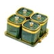 thumbnail image 1 of Plato para servir aperitivos de frutos secos, platos divididos, 4 compartimentos verde, 1 of 9