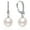 B-10mm Silver, variant on Pearl Dangle Earrings 8mm-10mm, 925 Sterling Silver Pearl Drop Earrings with Cubic Zirconia, Hypoallergenic Pearl Earring Leverback Pearl Earrings Drop Ideal Gift for Women