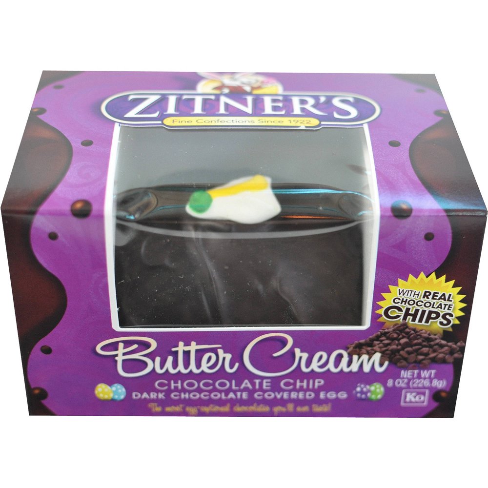 Zitner's Butter Cream Chocolate Chip Dark Chocolate Covered Egg, 8 Oz
