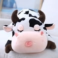 thumbnail image 2 of Almohada de peluche de vaca, lindos animales de peluche de vaca, juguetes de animales de granja de peluche, almohada de vaca de peluche manchada en blanco y negro, adecuada para niños, 2 of 5