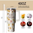 thumbnail image 2 of 40oz Autumn Gift Fall Tumbler with Handle and straw, Pumpkin Maple Orange Leaves Stainless Steel Insulated Cup, Coffee Mug Water Bottle for Thanksgiving, 2 of 6