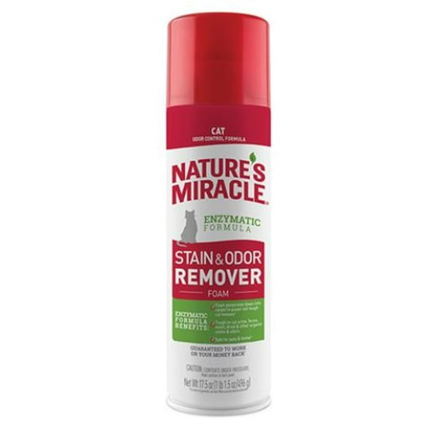 Nature's Miracle Cat Stain & Odor Remover Foam, 17.5 oz, Tough on