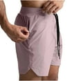 thumbnail image 2 of CQONEPT Men's Workout Running Shorts Quick Dry Active Shorts with Zipper Pockets Lightweight Breathable Gym Shorts Pink XL, 2 of 7