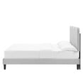 thumbnail image 3 of Platform Bed Frame, Full Size, Grey Gray, Velvet, Modern Contemporary, Bedroom Master Guest Suite Room, 3 of 12