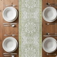thumbnail image 6 of Sage Green Table Runner - 60 Inch Long, Kitchen Dining Table Runner Dresser Scarves, Boho Retro Decorative Abstract Floral Ethnic Farmhouse Decor for Coffee Tables Wedding Party Banquet, 6 of 8
