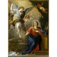 thumbnail image 2 of Luca Giordano 18x24 Black Ornate Framed Double Matted Museum Art Print Titled: The Annunciation (1672), 2 of 5