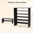thumbnail image 2 of Costway 3 PCS Stackable Shoe Rack 31-Inch Horizontal Organizer 2-tier StorageShelf Brown, 2 of 8