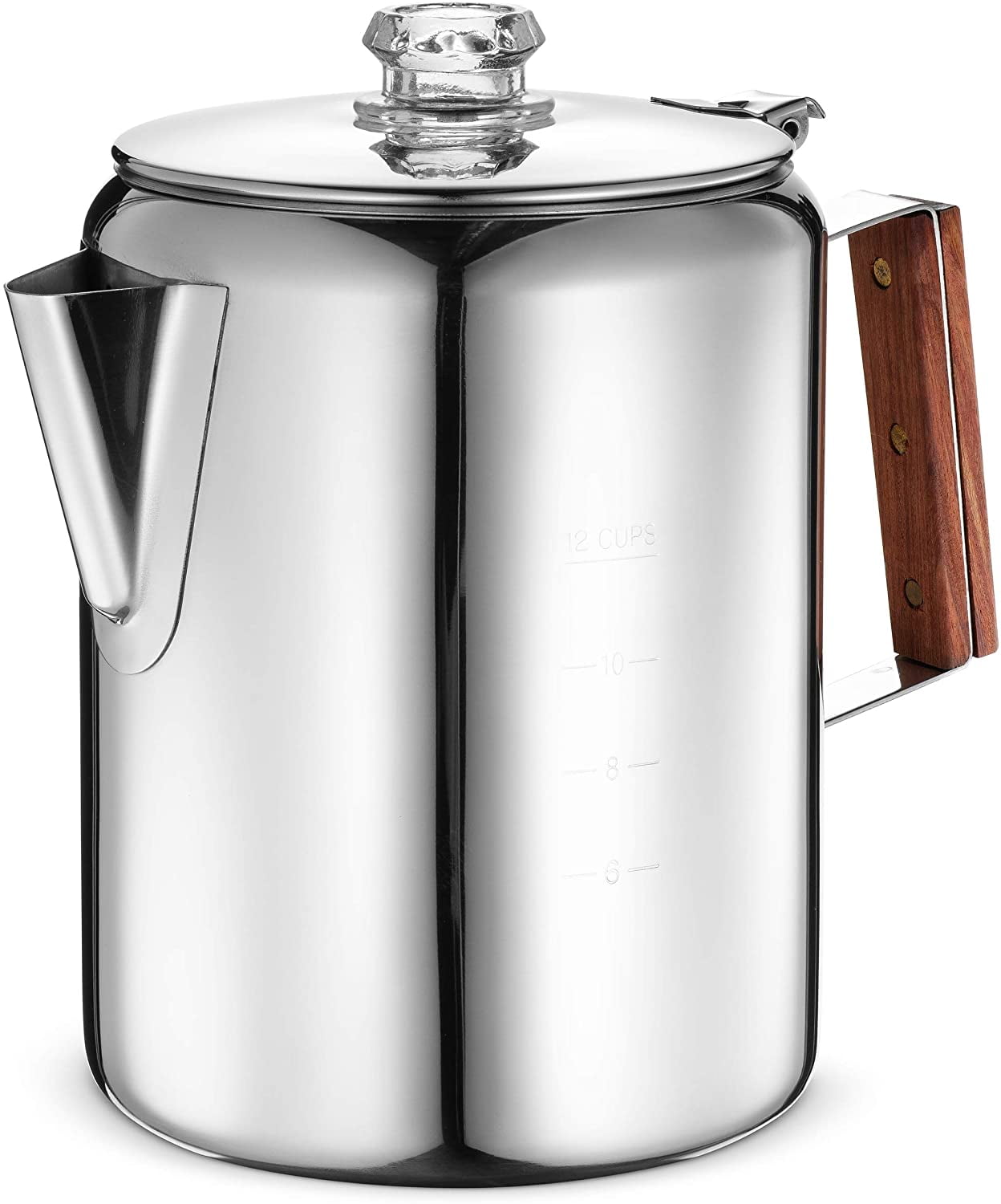 Euro Cuisine PER12 Electric Percolator 12 Cup Stainless Steel Coffee Pot  Maker - Copper Finish