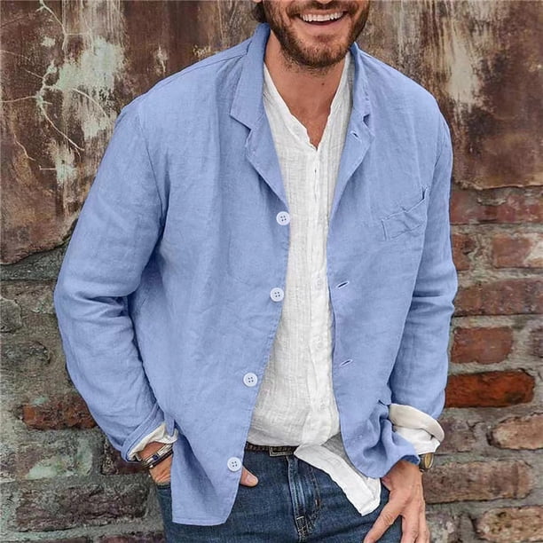 Traje pequeño de color sólido, sencillo y holgado, de estilo europeo y americano, de primavera y otoño, chaqueta de manga larga, de algodón y lino, elegante traje pequeño para el cabello